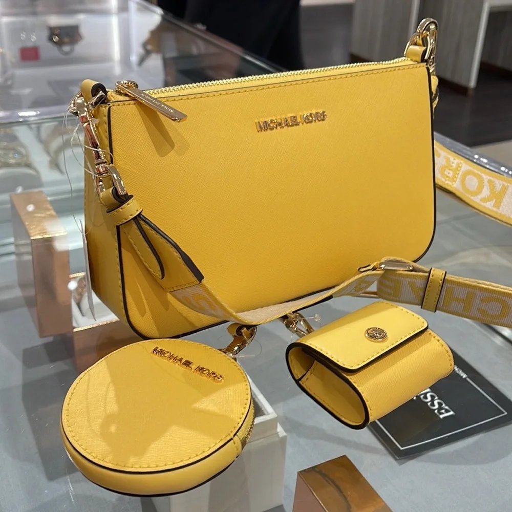 MICHAEL KORS JET SET TRAVEL SMALL SHOULDER CROSSBODY BAG WITH TECH ATTCH AIRPOD - Picture 16 of 16